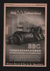 MANNHEIM, Werbung 1938, Brown, Boveri & Cie. AG BBC Turbogeneratoren