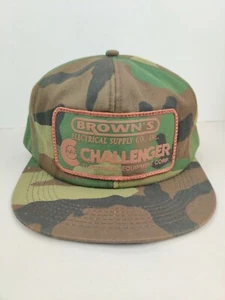 VTG Browns Challenger Camo Patch Trucker Hat Snapback Cap Vintage New NOS NWOT - Picture 1 of 6