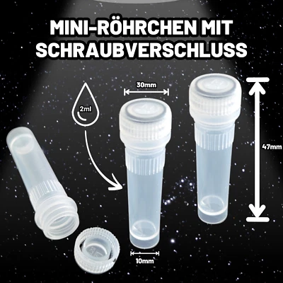 10x Mini-Probenröhrchen 2ml mit Schraubverschluss – Für Aroma, DIY, Outdoor usw. - Bild 1 von 4
