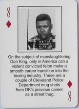 RARE 2003 STARZ BEHIND BARZ DON KING  "SP ERROR" PLAYING CARD ~ MUG SHOT  BOXING