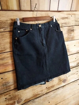 Falda Denim & Co Negra Algodón Spandex Talla 12 Hong Kong Foto 1 de 4