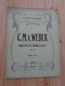 Universal Edition, No. 1353: C.M.v. Weber Polacca Brillant Op. 72 Piano Solo SC - Imagen 1 de 1