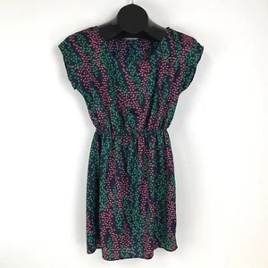 Soprano Scoop Neck Cap Sleeve Dress Women's Size Small Elastic Waist Polyester - Picture 1 of 10