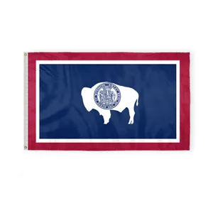 Bandiera di stato AGAS Wyoming WY stampa rovesciata lato singolo premium 200D nylon banner - Foto 1 di 11