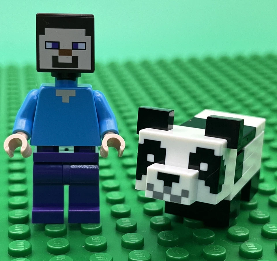 LEGO Minecraft Steve Minifigura y Baby Panda ¡Nuevo! G Foto 1 de 1