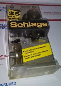 Schlage 609 Keyed Deadbolt Lock Antique Brass B160NV Vintage NEW Sealed - Picture 1 of 5