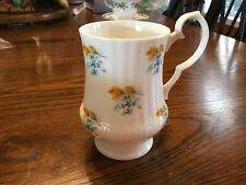 VTG Royal Windsor small yellow roses blue Fine Bone China Coffee Tea Cup England