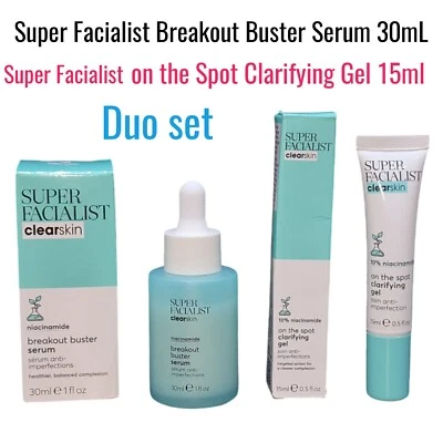 Super Facialist Breakout Buster Serum 30ml + On The Spot Clarifying Gel 15ml - Image 1 of 4