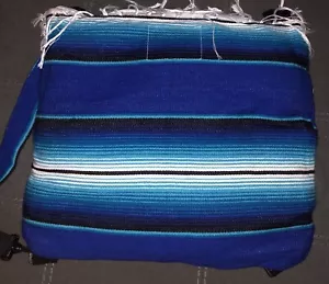 Del Mex Mexican Serape Blanket + Bag + Backpack Combination Tote Electric Blue - Picture 1 of 2