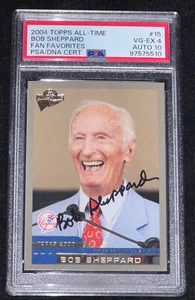Bob Sheppard "Yankees Announcer" Autographed Signed Topps Rookie Card (RC) PSA - Picture 1 of 3