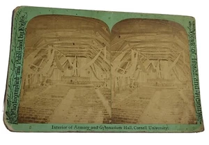1880s Cornell University Athlete Team Sport Gym Ithaca New York Eagle Stereoview - Picture 1 of 7