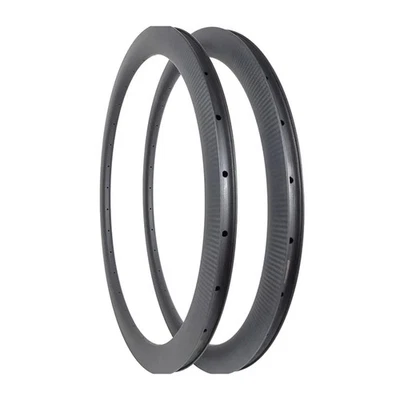  Bicicleta de carretera Gravel 700C 27 mm de ancho 45 mm de profundidad llantas de carbono anillos de freno de disco sin cámara Foto 1 de 4