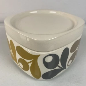 Orla Kiely Storage Jar Acorn 2011 Retro Stem Print Square Ceramic Pot H 6.5cm ** - Picture 1 of 14