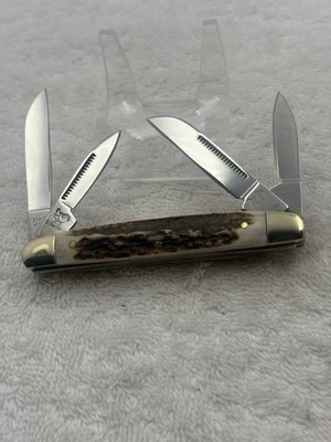 Navaja de bolsillo Hen & Rooster C Bertram Stag Handle 4 hojas Congress 214-DS (#85) Foto 1 de 4