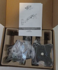 2-Segment Wall Mount For Monitors Up To 27" Adjustable Gas Spring - Picture 1 of 4