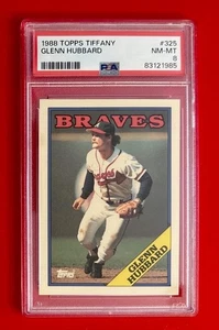 Tarjeta de béisbol 1988 Topps Tiffany Glenn Hubbard #325 PSA 8 grados Atlanta Braves - Imagen 1 de 2