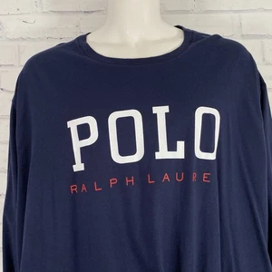 Ralph Lauren Polo Shirt Men's 4XLT Tall Long Sleeve T-Shirt Navy NWT *FLAW - Picture 1 of 15