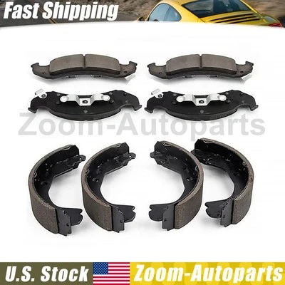 Front Rear Ceramic Brake Pads + Brake Shoes for 1992-1993 Chevrolet Lumina APV - Image 1 of 4