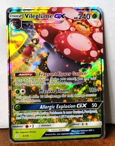 POKEMON VILEPLUME GX 4/236 ULTRA RARE COSMIC ECLIPSE MP-HP - Picture 1 of 5
