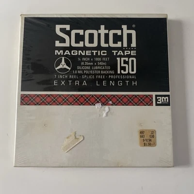 SELLADO -SCOTCH magnético 150 carrete a carrete en blanco cinta de 7” 1/4” x 1800 pies - Foto 1 de 4