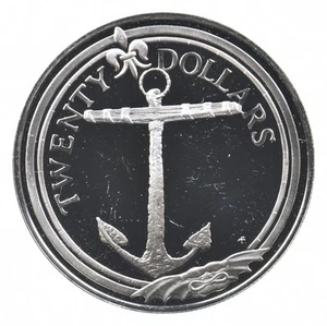 SILVER WORLD COIN 1985 British Virgin Islands 20 Dollars World Silver Coin *042 - Picture 1 of 3