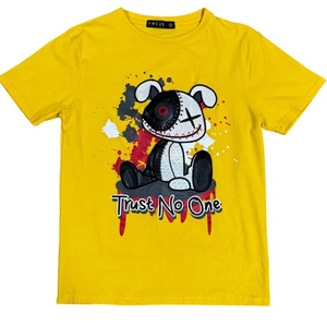 Camiseta Trust No One Bloody Bear Amarilla Ropa de Calle Talla Mediana - Imagen 1 de 6