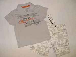 NWT $39.50 KENNETH COLE 2PC shirt, short BOY 4T gray - Picture 1 of 9