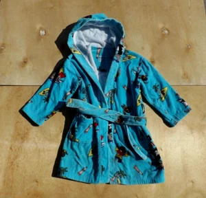 Boys Size Small (6/7) Terry Cloth Robe BULLFROG & BUTTERFLYS- turquoise/blue - Picture 1 of 6