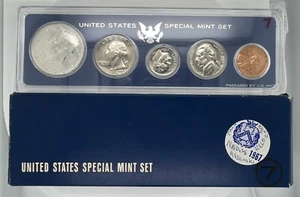 1967 UNITED STATES SPECIAL MINT SET coins America 1c 5c 10c 25c Half Dollar - Picture 1 of 6