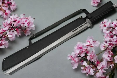 Ninja Sword | 29" Overall Stainless Steel Tanto Blade + Black Shoulder Sheath - Image 1 of 4