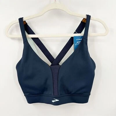 Sujetador deportivo Brooks Drive Plunge Run XXL azul marino espalda cruzada ropa deportiva nuevo con etiquetas Foto 1 de 4
