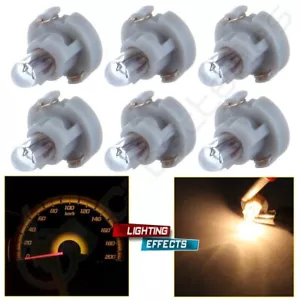 6X Blanco Cálido Coche T3 Neo Cuña Tablero A/C Control de Clima Bombillas halógenas 8mm - Imagen 1 de 4