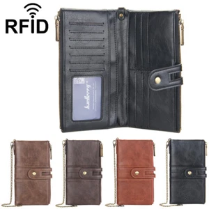 Women RFID Blocking Leather Clutch Wallet Credit Card Holder Travel Coin Purse - Picture 1 of 28