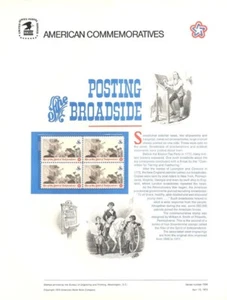 #12 8c Posting Broadside #1477 USPS pannello francobolli commemorativi - Foto 1 di 1