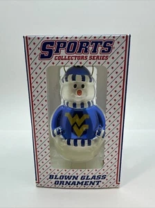 West Virginia Topperscot Schneemann aus mundgeblasenem Glas Vintage 6 Zoll hoch NEU - Bild 1 von 6
