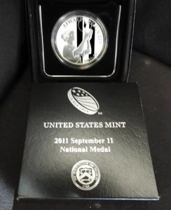 U.S Mint 2011 September 11 National Medal 1 oz Silver Proof Dollar with COA - Picture 1 of 6