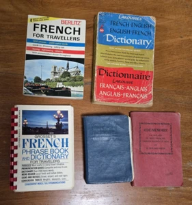French-English books–Berlitz, Gosset’s, Larousse,Aide-Memorie & Collins-Lot of 5 - Picture 1 of 4