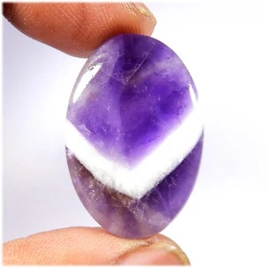 Natural Purple Amethyst Lace Agate Cabochon Oval Shape Gemstone 24 Cts #10311 - Picture 1 of 6