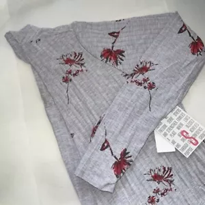 Neu mit Etikett vielseitiger langer Pullover Cardigan Lularoe Sarah Größe Small grau und geblümt - Bild 1 von 10