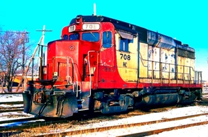ORIGINAL KODCHROME SLIDE WISCONSIN CENTRAL GP-30 #708 SHILLER PK, IL JAN 4, 1991 - Picture 1 of 1