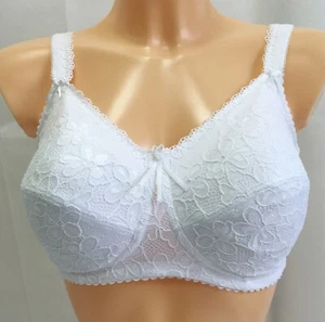 Bonito sujetador de encaje floral blanco sin aros suave copa bolsillo sujetador - TALLA 34G - Imagen 1 de 4