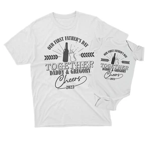 Personalized Matching Dad and Baby Shirts - First Father's Day Together Outfits - Picture 1 of 27