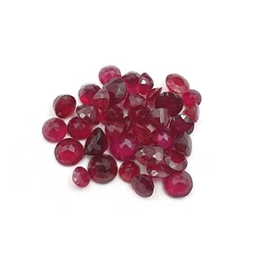 Natural Ruby Round Cut Loose Gemstone Lot 12 Pcs 5-6 MM 10 CT - Picture 1 of 4