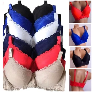 3- 6 Plus Size Women's SEXY Push Up Bras LACE T-Shirt PUSH-UPS 8277 36DD-46DDD - Picture 1 of 8