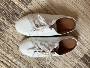 Next white leather wide fit backless trainers size 7/41 - Picture 1 of 5