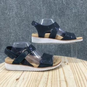 Walking Cradles Sandals Womens 11 Huntley Ankle Strap Blue Leather Hook And Loop - Picture 1 of 16
