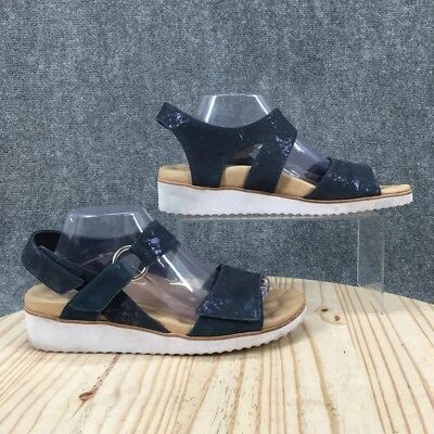 Walking Cradles Sandals Womens 11 Huntley Ankle Strap Blue Leather Hook And Loop - Image 1 of 4