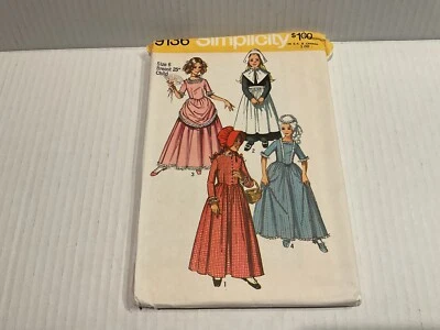 Vtg 1970 Simplicity #9136  Girls size 6 Maxi Dress Costume Pattern UNCUT FF NOS - Image 1 of 4
