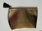 Gold  Makeup Bag Case W/ Black Tassle Zipper -