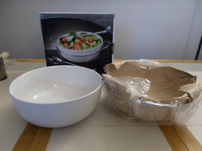  Godinger Silver Art 4 Pc White Porcelain 10 1/4" Salad Bowl Set - Rack,Servers - Image 1 of 4